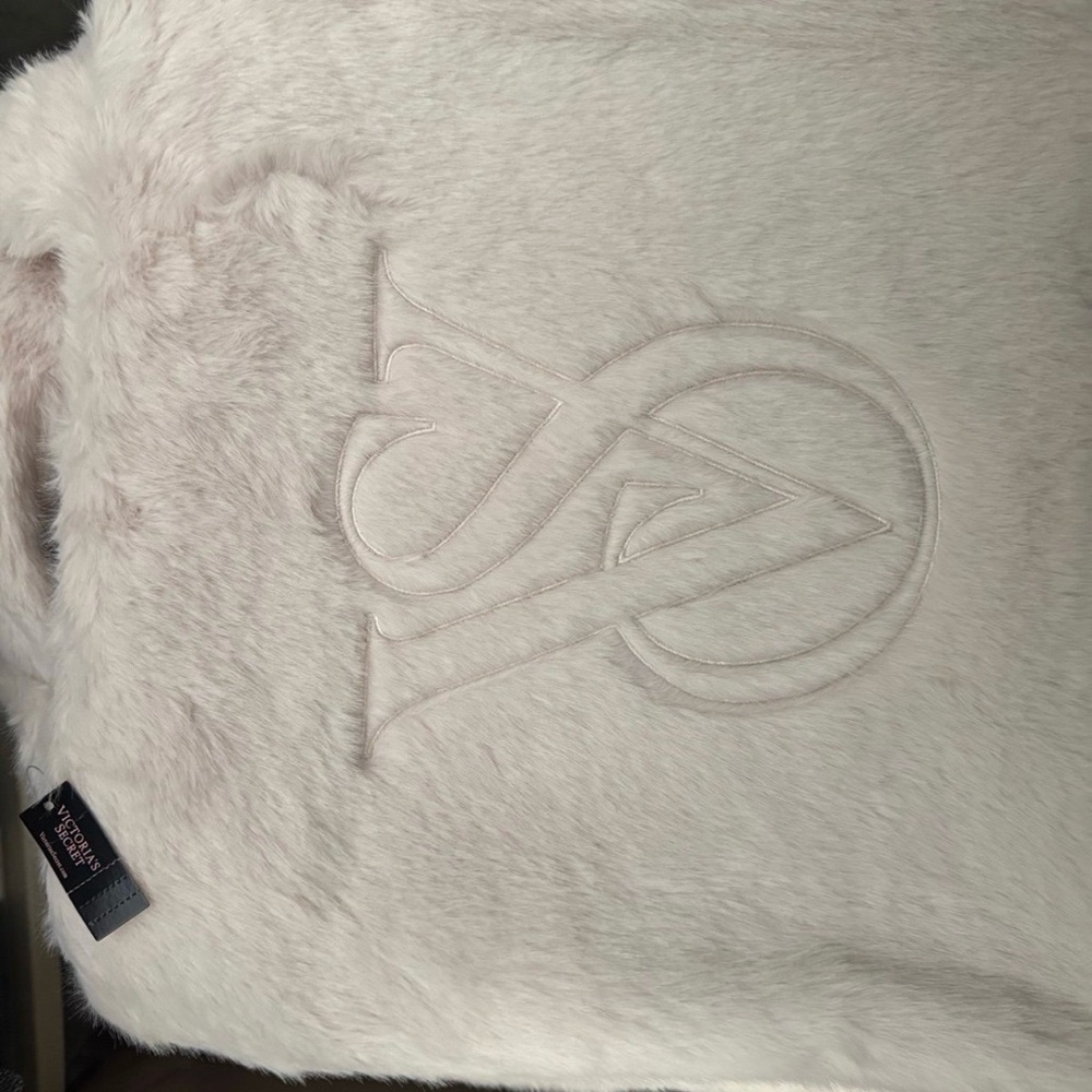 Victoria’s Secret Faux Fur Tote with Embroidered Logo